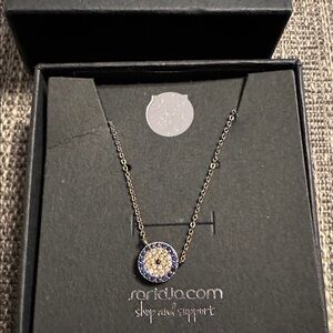 Silver and Blue Pendant Necklace